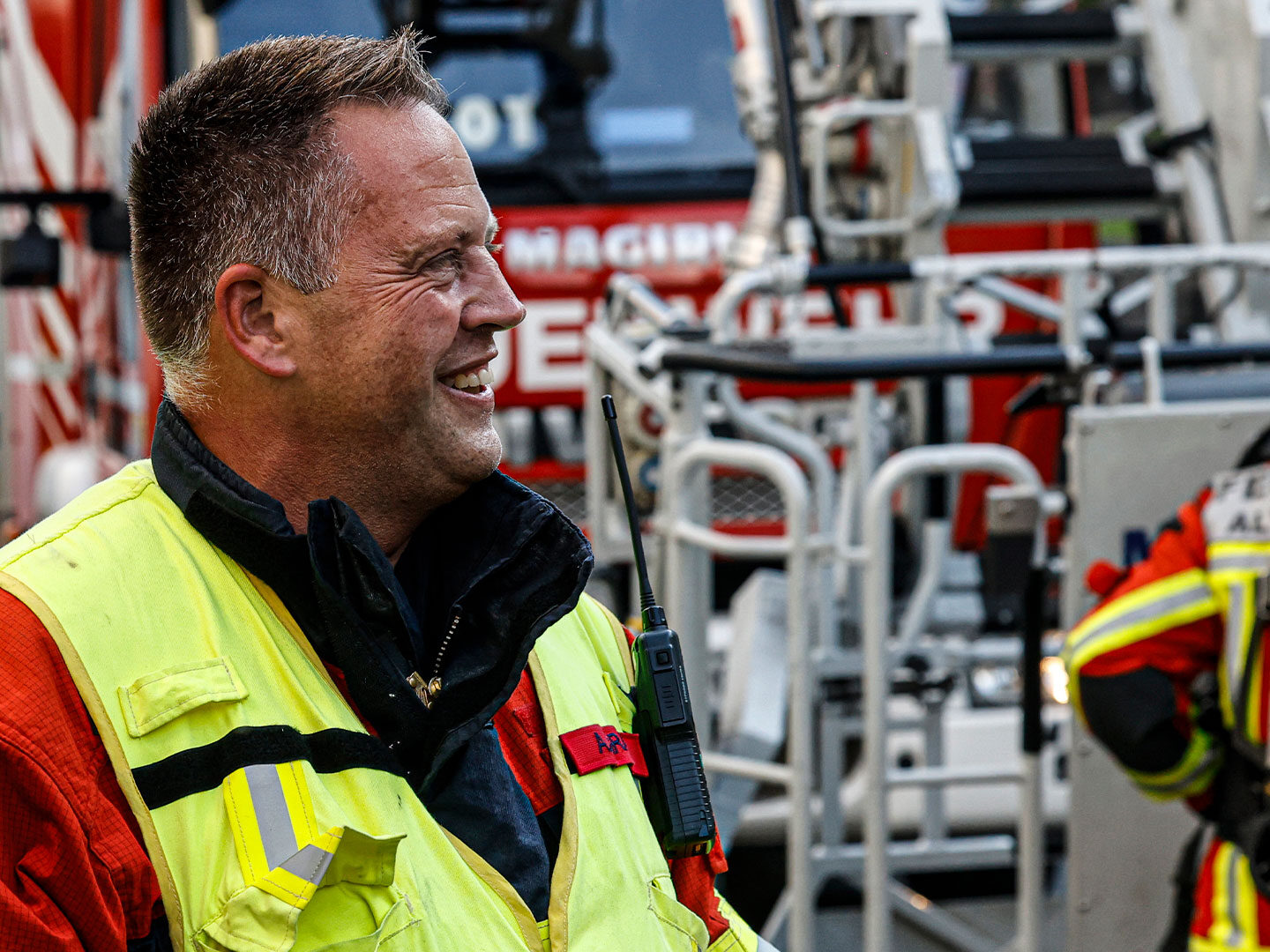 Einsatzkräfte der Feuerwehr Altena bei einer Übung am Steinwinkel.