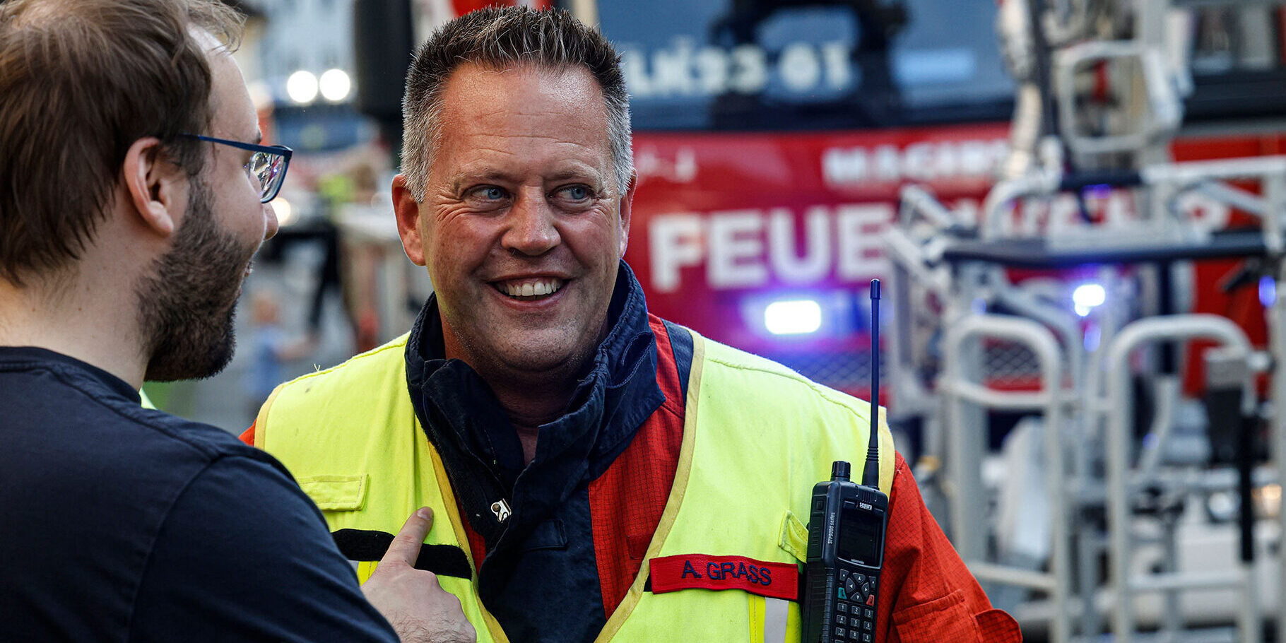 Alexander Grass bei seinem letzten Einsatz als Feuerwehr-Chef.