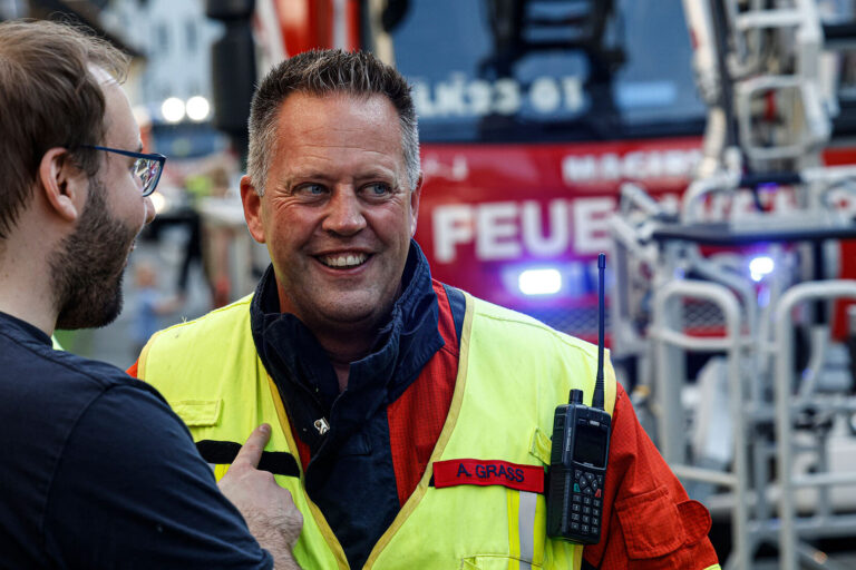 Foto: Dennis Echtermann Alexander Grass bei seinem letzten Einsatz als Feuerwehr-Chef.