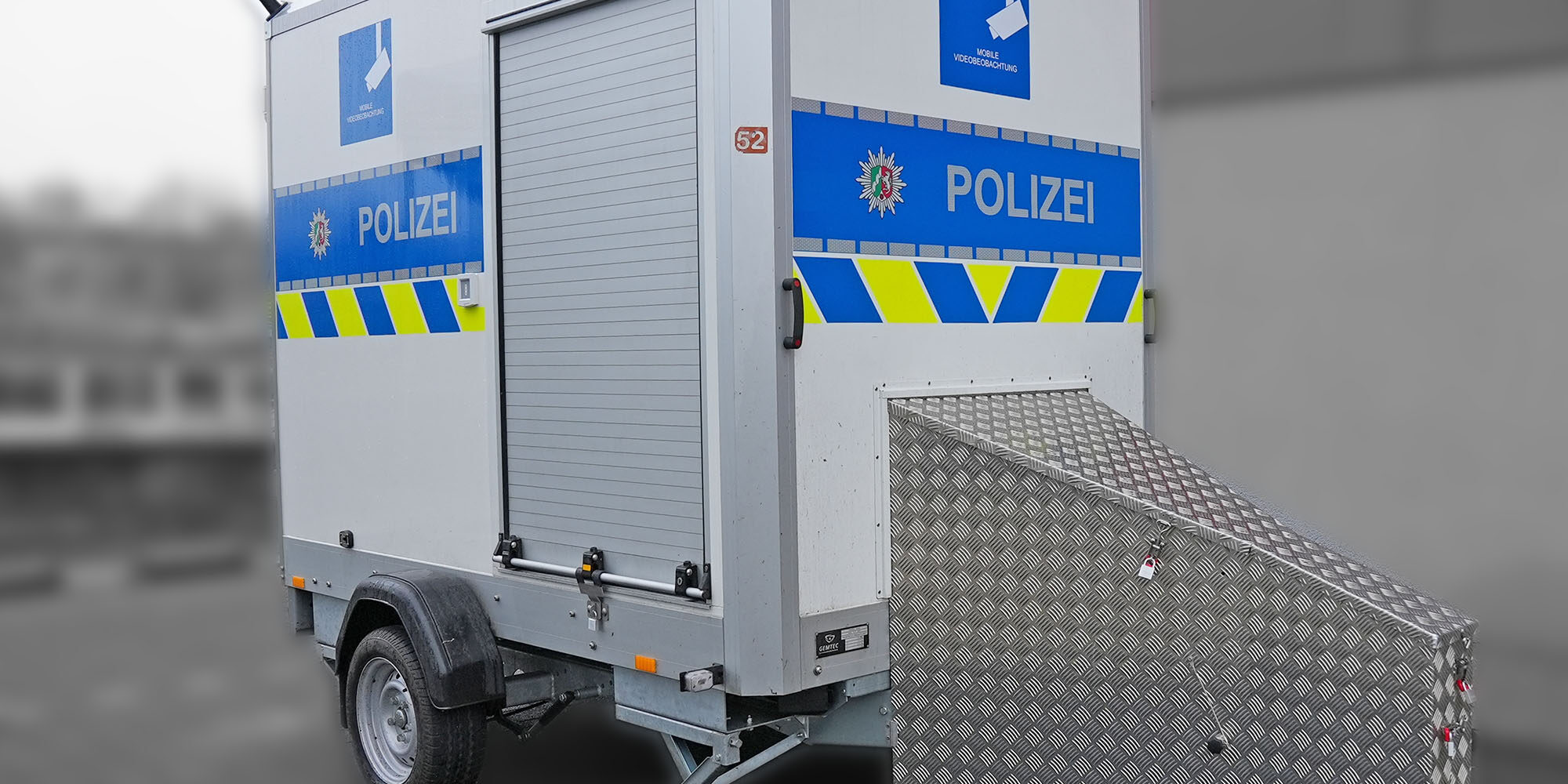 Eine mobile Videoüberwachungsanlage der Polizei.