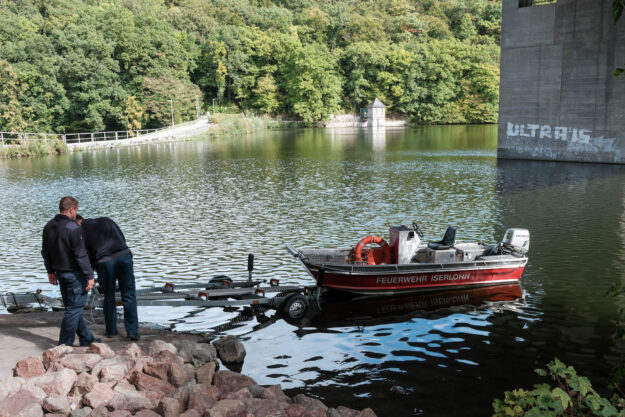 Foto: Axel Duhr Ein Boot der Feuerwehr auf dem Seilersee.