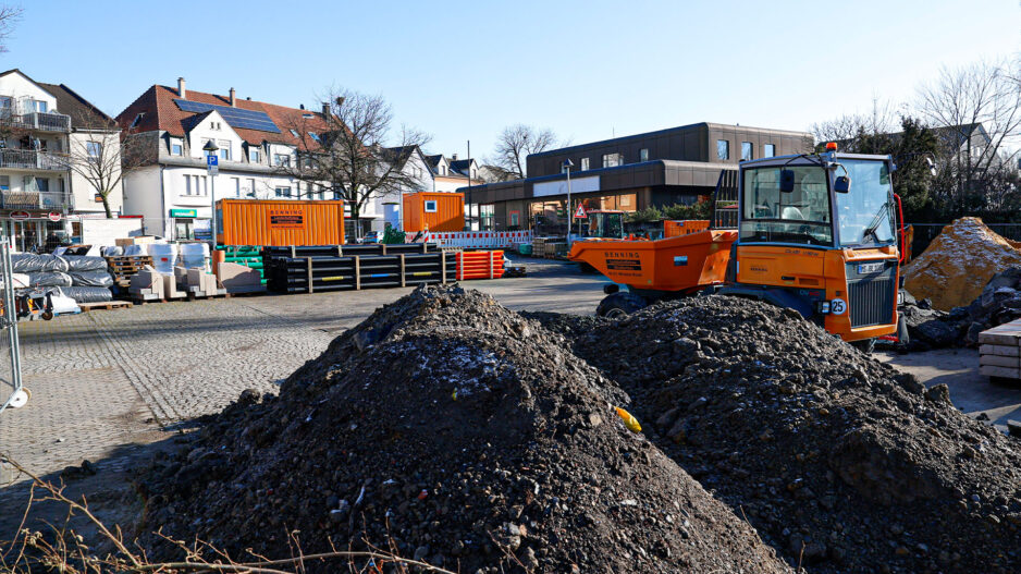 Baustelle an der Lendringser Hauptstraße für das Projekt "Lebensander Lendringsen Mitte"