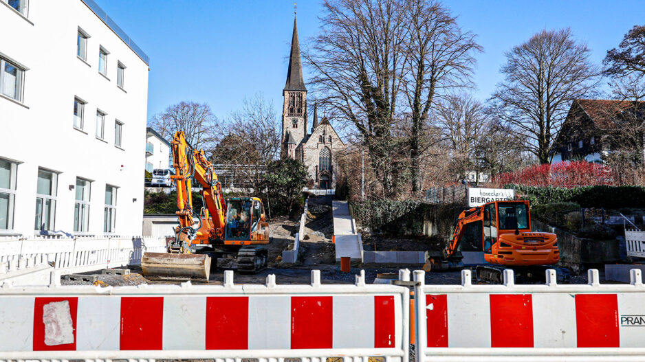 Baustelle an der Lendringser Hauptstraße für das Projekt "Lebensander Lendringsen Mitte"