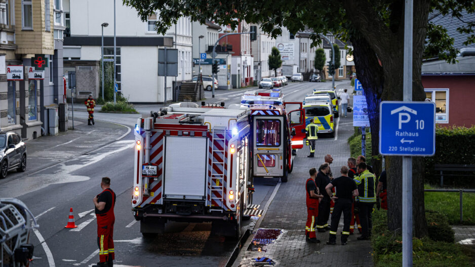 Feuerwehreinsatz am Bahnhof in Altena.