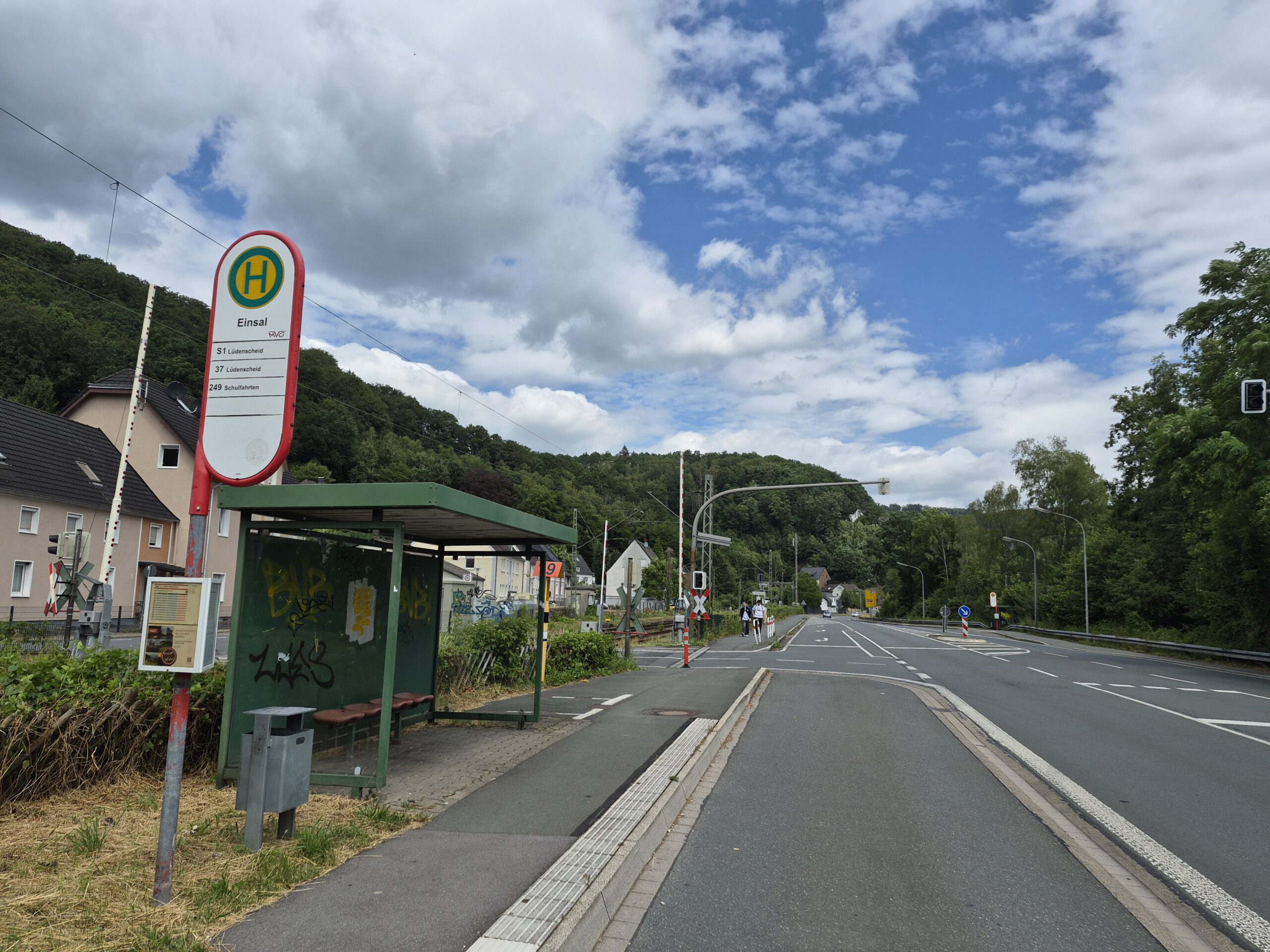Bushaltestelle an der B236 in Nachrodt